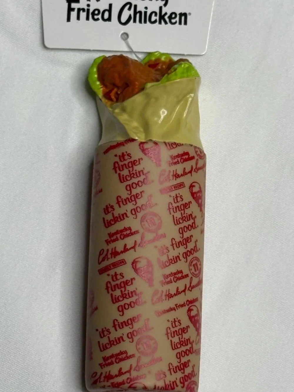 KFC Chicken Wrap Dog Toy Vinyl Squeaky Chew Pet Toy New
